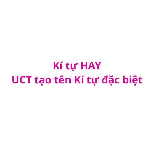 Avatar: KÍ TỰ ĐẶC BIỆT